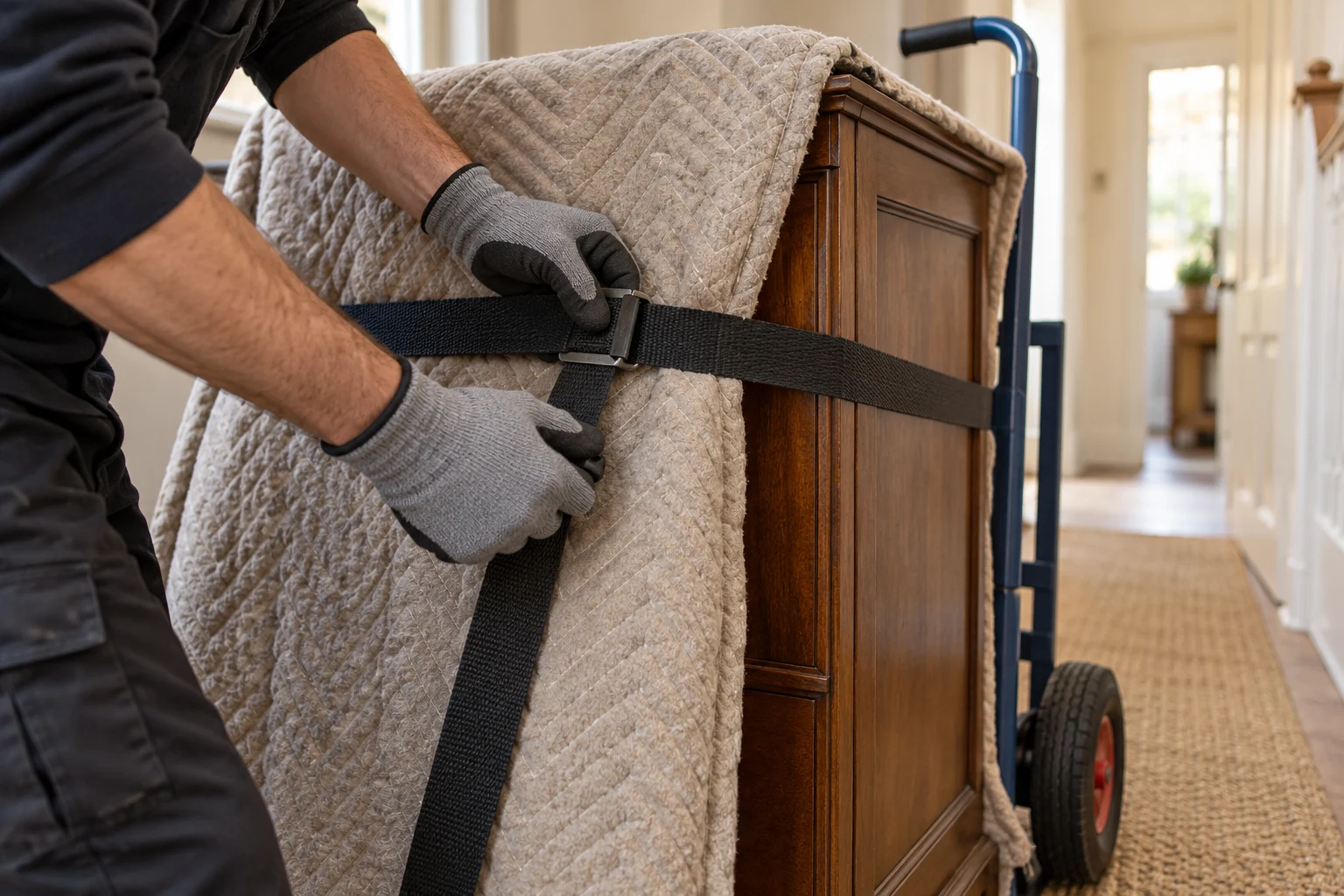 Imagen ilustrativa de preparación de un mueble para su retirada.